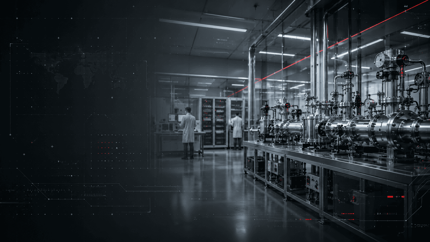 Engineers working in a real precision manufacturing lab
